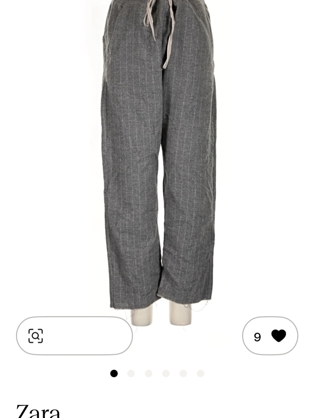 Zara Women’s Gray Pinstripe Drawstring Cropped Pants